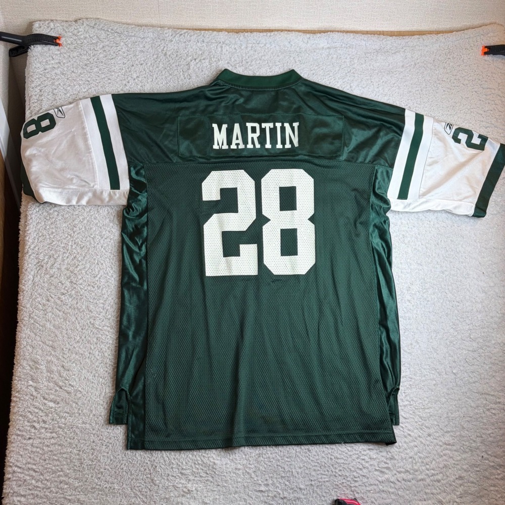 Reebok NFL Equipment New York Jets Curtis Martin 28 Jersey Green Mens 2XL